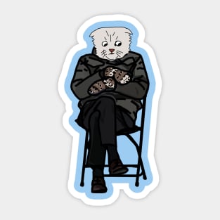 Funny Cat Lawyer in Bernie Sanders Mittens Memes Sticker